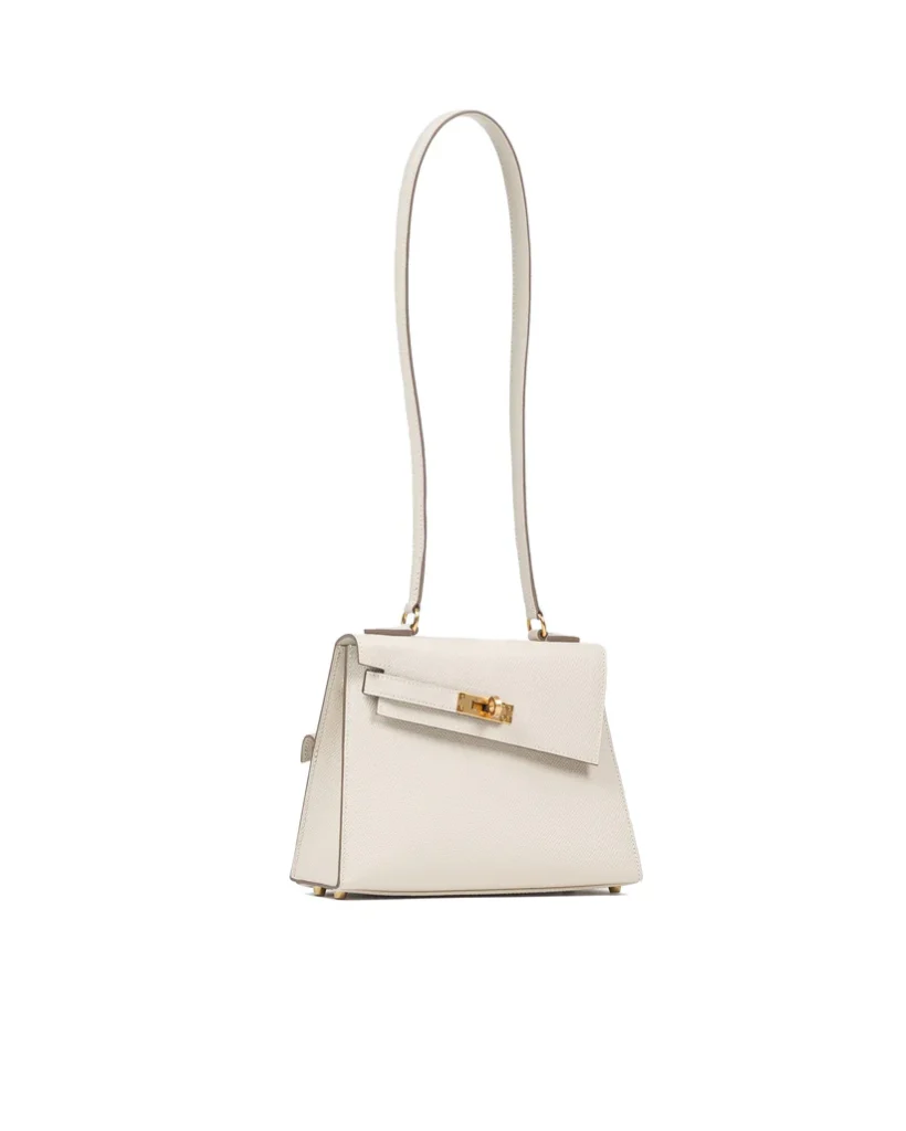 Kelly Desordre Craie in Epsom Leather with Gold Hardware